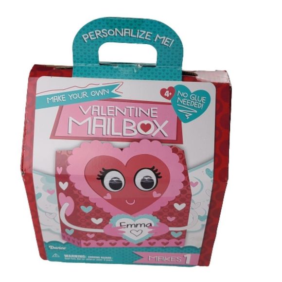 Darice Kids NEW Make Your Own Valentine Mailbox Hearts Girls - Picture 1 of 6